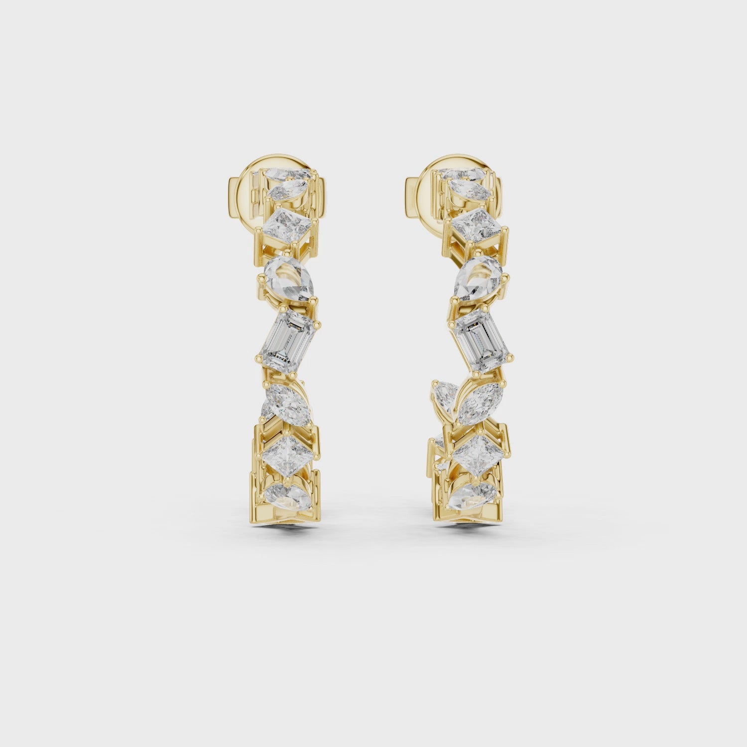 Radiant Serpentine Statement Arc Hoop Earrings