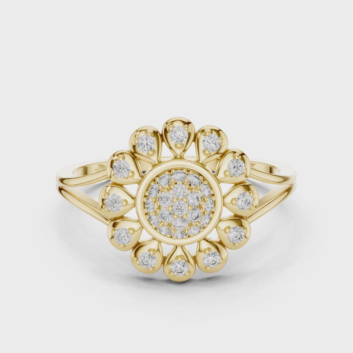 Celeste Halo Blossom Ring
