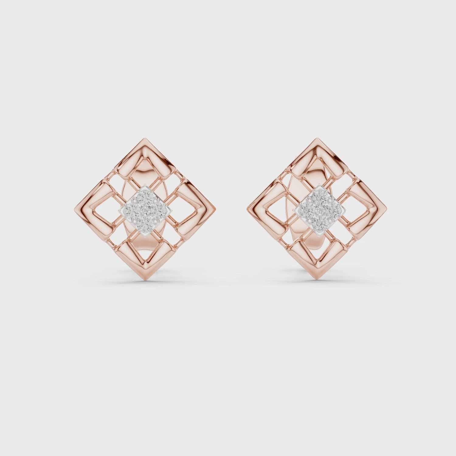 Refined Latticework Modern Stud Earrings