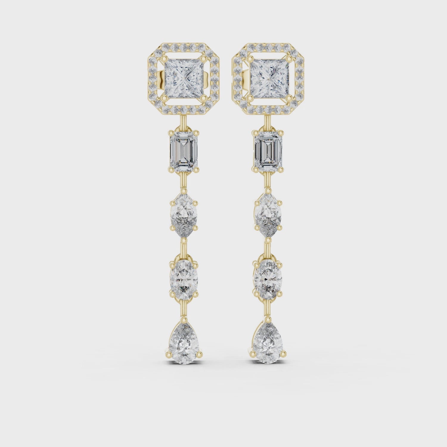 Geometric Cascade Hanging Earrings