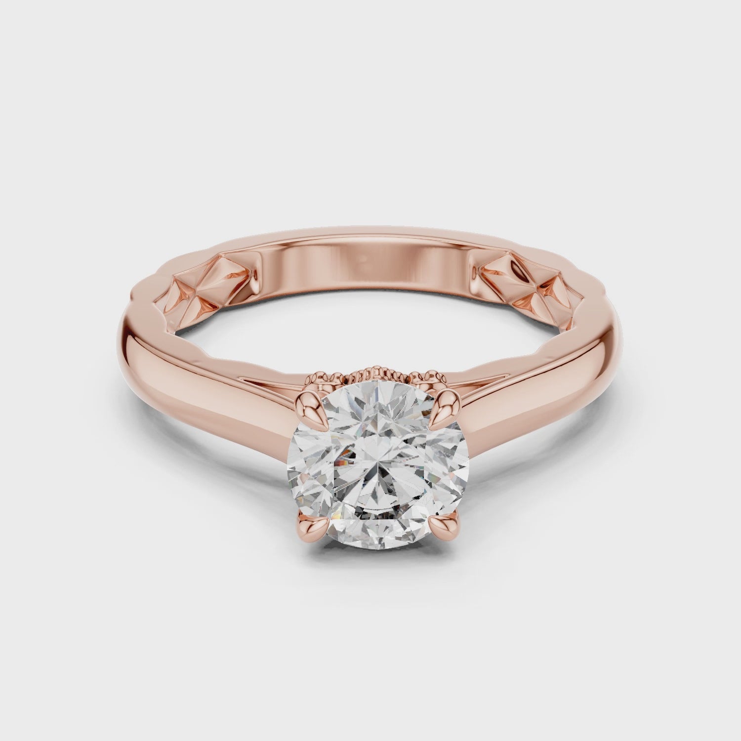 Vivid Harmony Tiled Crown Solitaire Ring