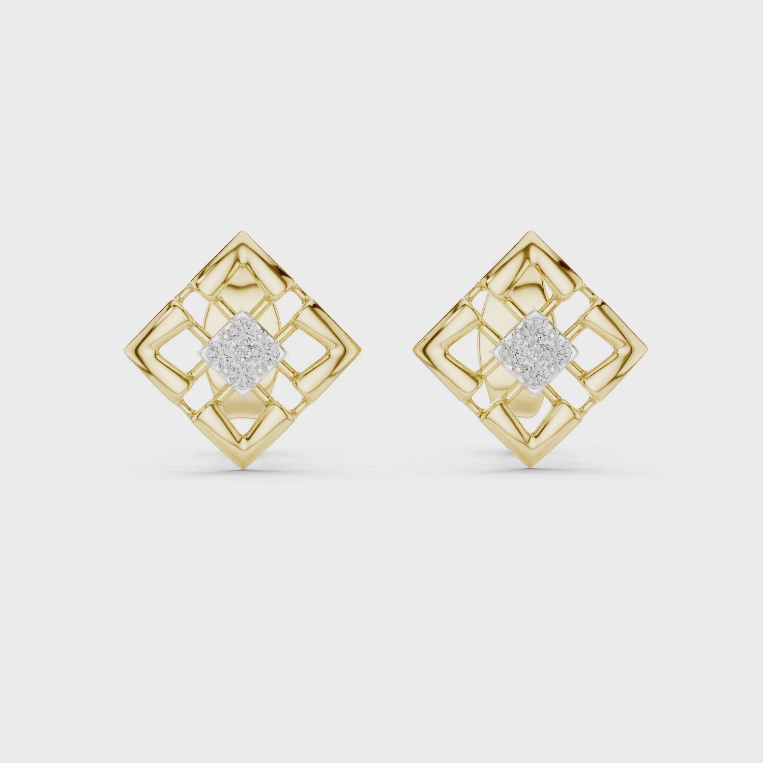 Refined Latticework Modern Stud Earrings
