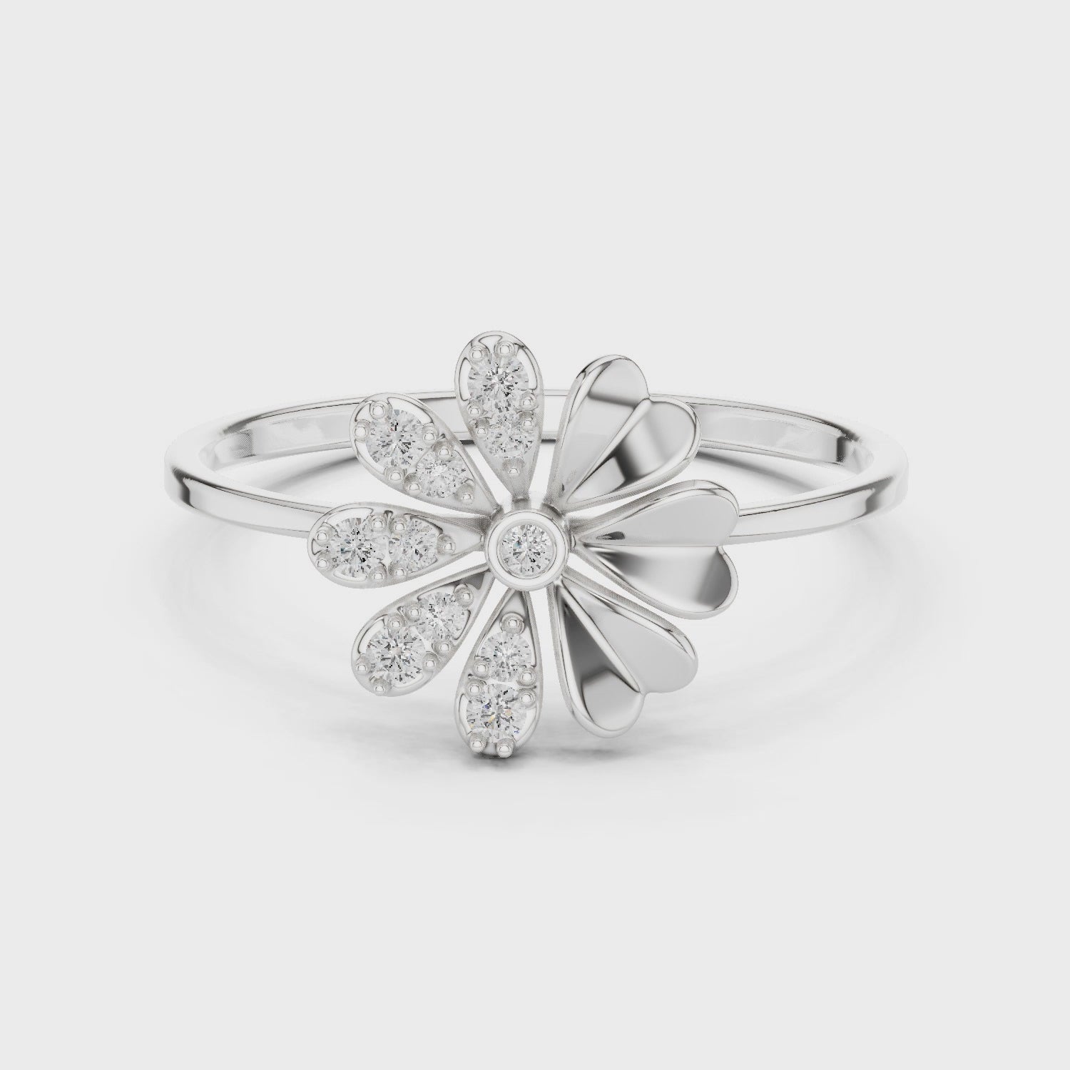 Vivid Serenity Flower Cluster Harmony Ring