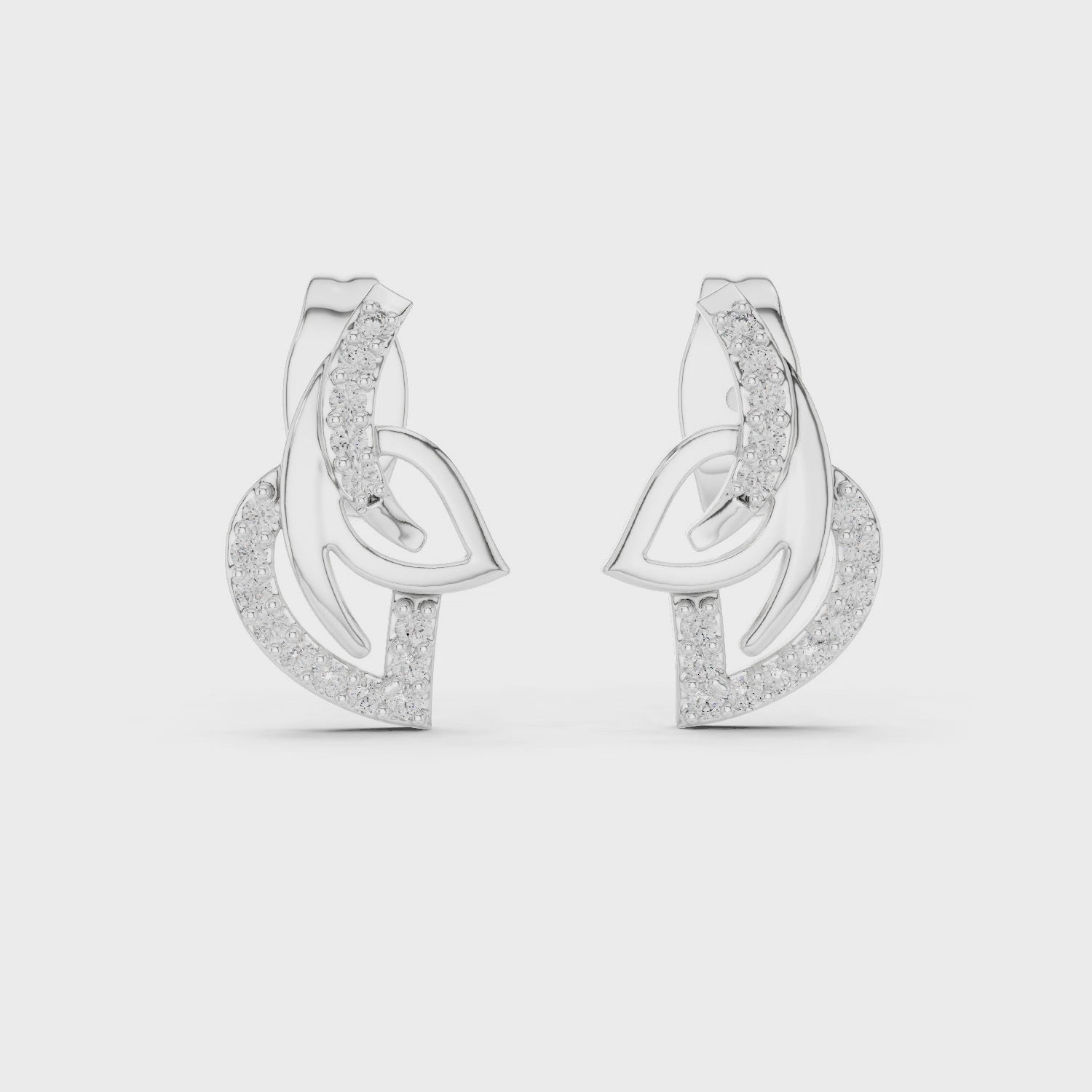 Midnight Serenade Curved Accent Modern Stud Earrings