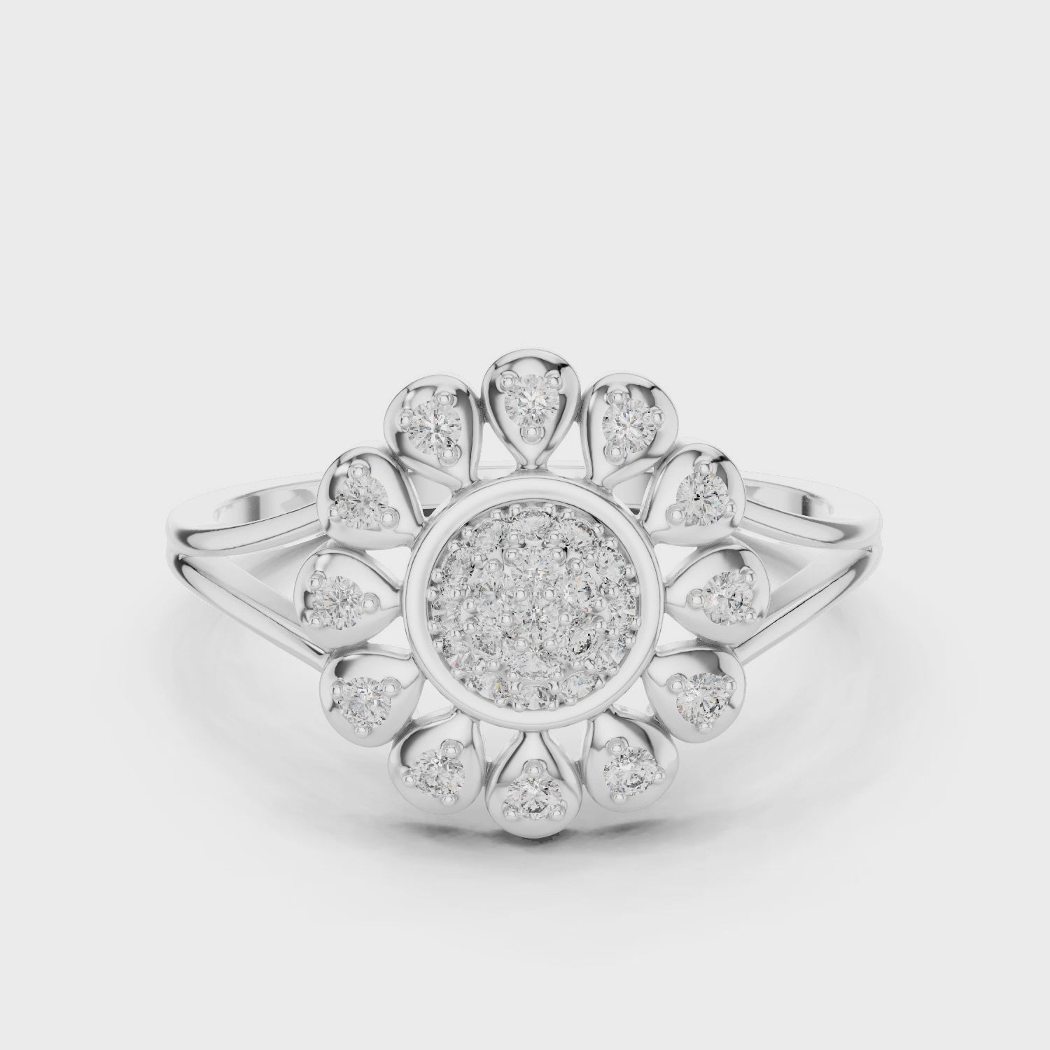 Celeste Halo Blossom Ring