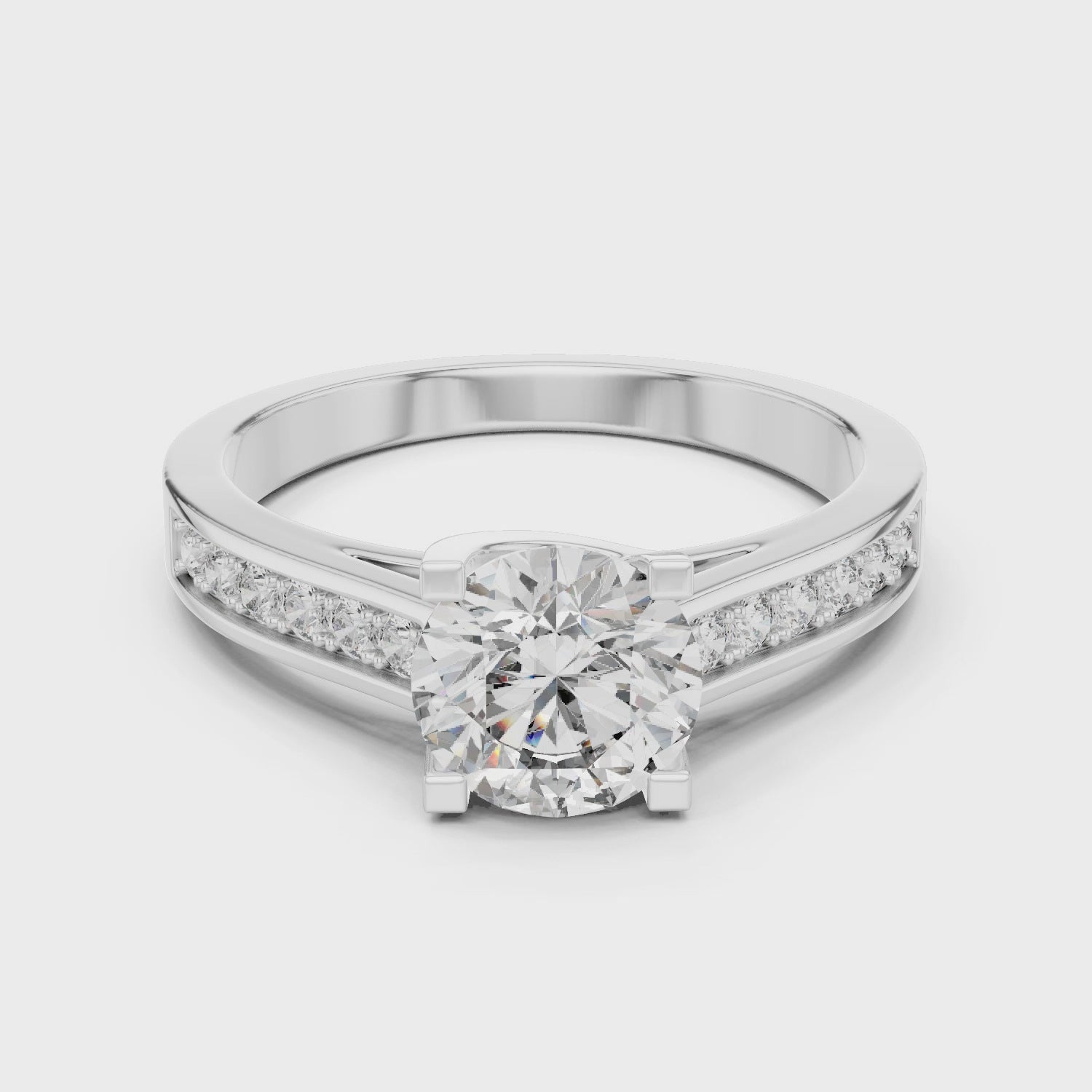 Graceful Solitaire Embrace Ring
