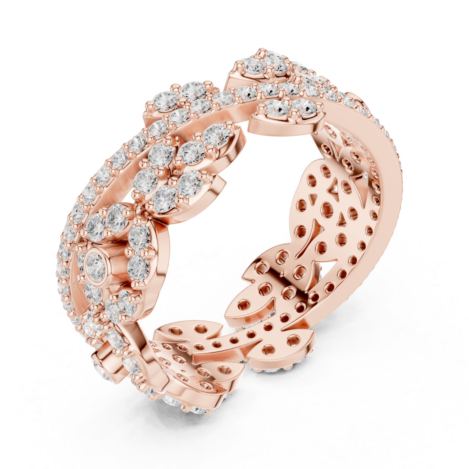  Rose Gold Petal Embrace Symphony Statement Ring Right View