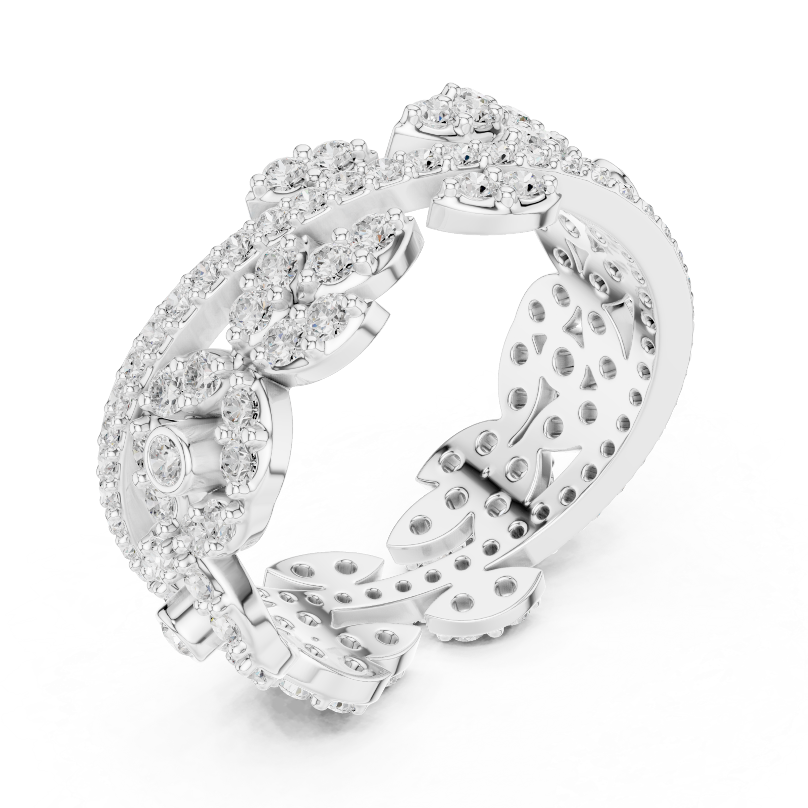  White Gold Petal Embrace Symphony Statement Ring Right View