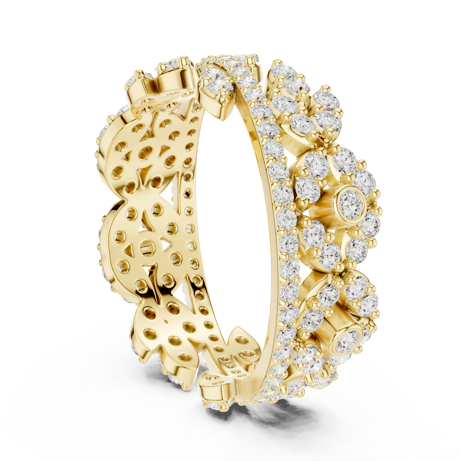  Gold Petal Embrace Symphony Statement Ring Left View