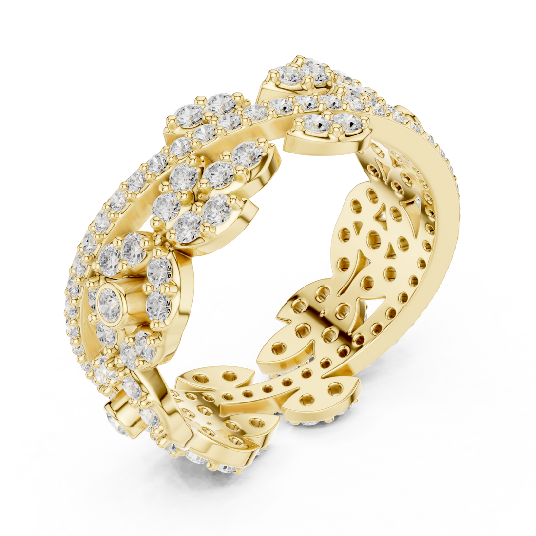 Gold Petal Embrace Symphony Statement Ring Right View