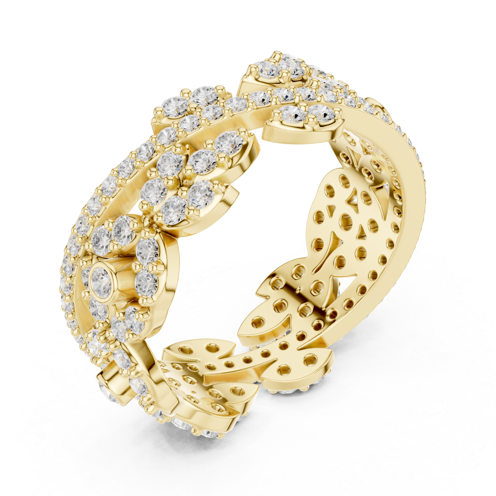 Gold Petal Embrace Symphony Statement Ring Right View