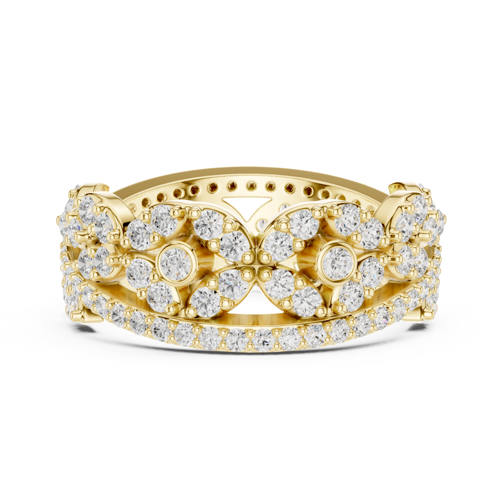  Gold Petal Embrace Symphony Statement Ring Side View