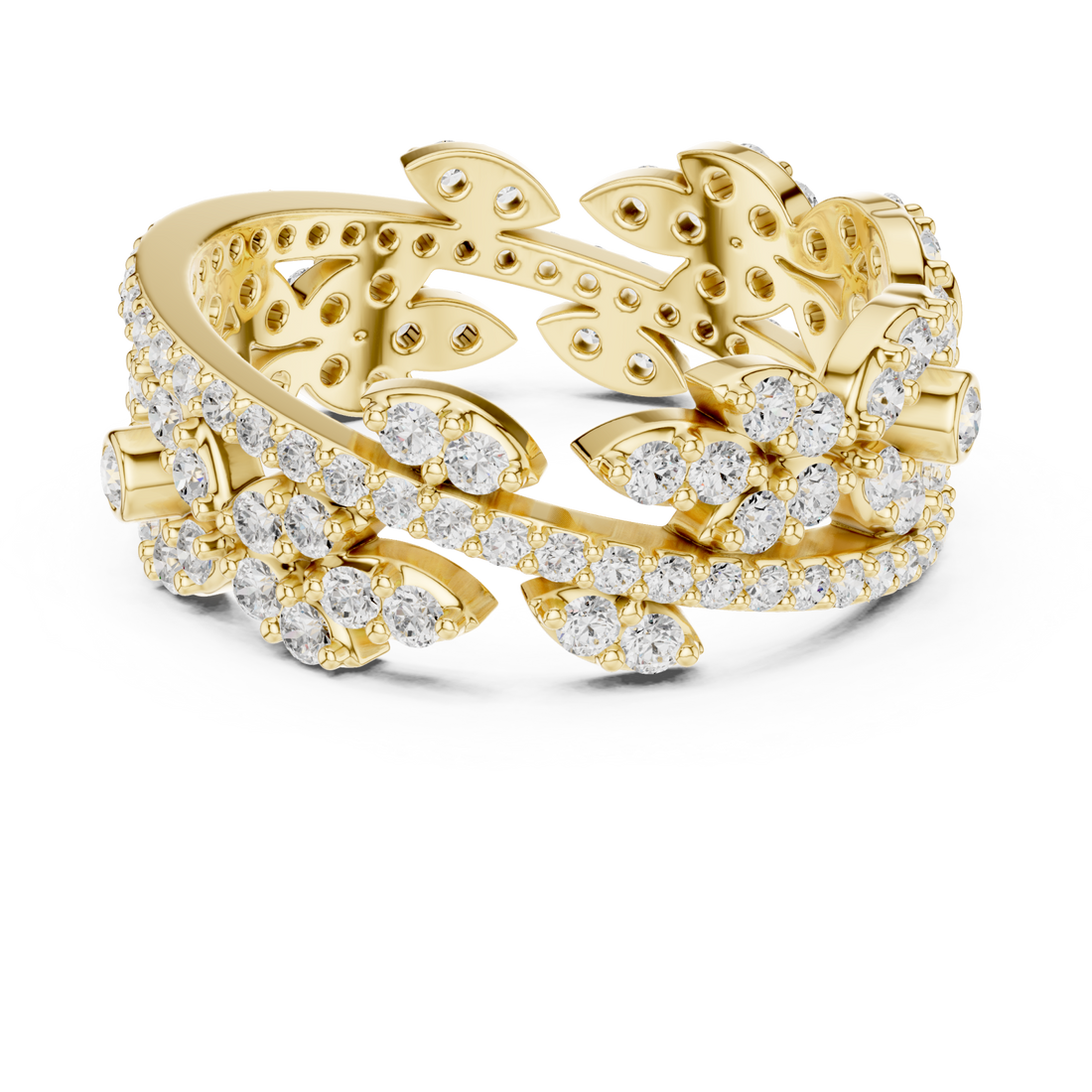 Gold Petal Embrace Symphony Statement Ring Right View