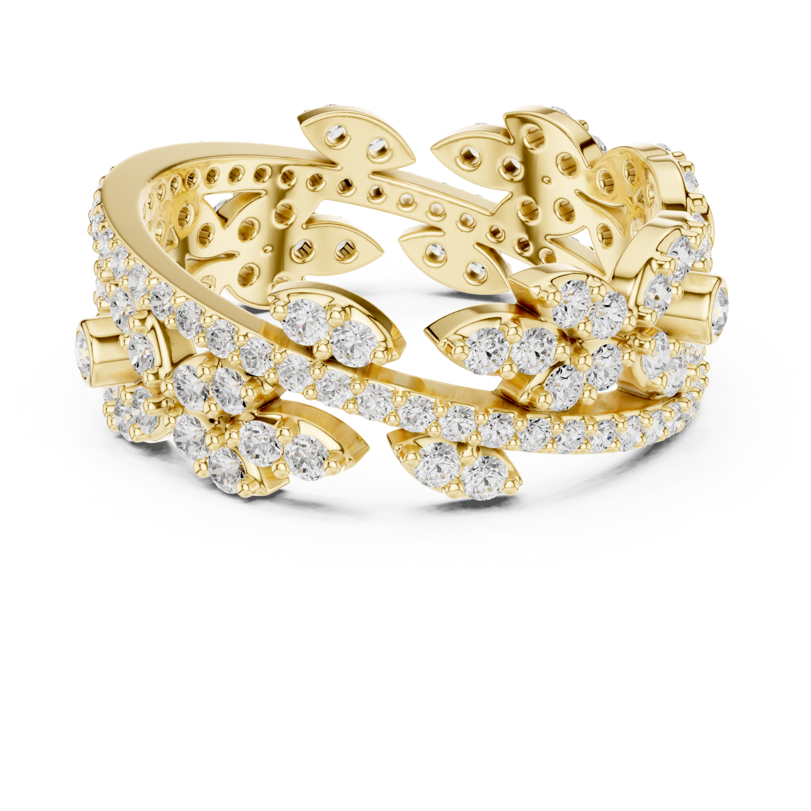  Gold Petal Embrace Symphony Statement Ring Front View